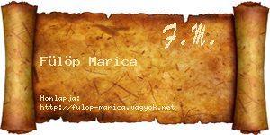 Fülöp Marica névjegykártya